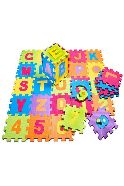 ideal STORE idealStore EduPuzz Puzzle Sponge Mat, 26 tiles measuring 29x29 cm, Educational, Dez