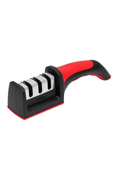 ideal STORE Ideal Store three-stage universal knife sharpener, durable and very efficient, black with red