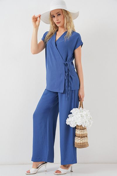 Bigdart Women's Short Sleeve Lace-Up Ayrobin Double Suit 6741 - Indigo