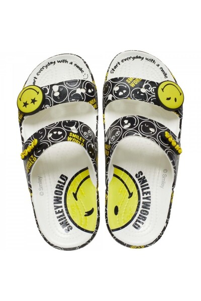 Crocs Smiley World Sandal Classic Slippers - White/Multi