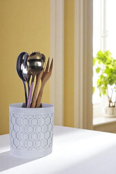 Evene Countertop Cutlery Decorative Vertical Cutlery Cylinder Cutlery White Color Model 81