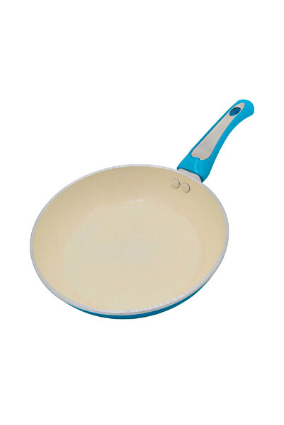 BASURRAH مقلاة سيراميك زرقاء مقاس 22 سم