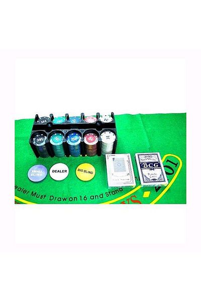 Palmonix Set Joc de Poker cu 200 Jetoane si Cutie Metalica + Accesorii Complete