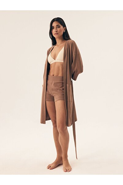 Henderson Halat de baie clasic modern pentru femei, 100% bumbac, respirabil, cu cordon la talie și buzunar inclus | Nilsa