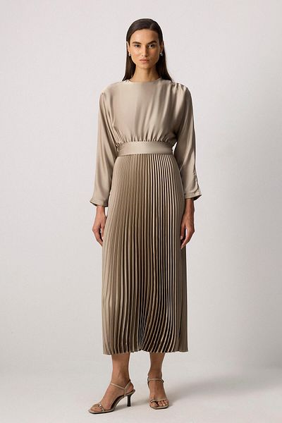 Touché Privé Pleated Satin Dress