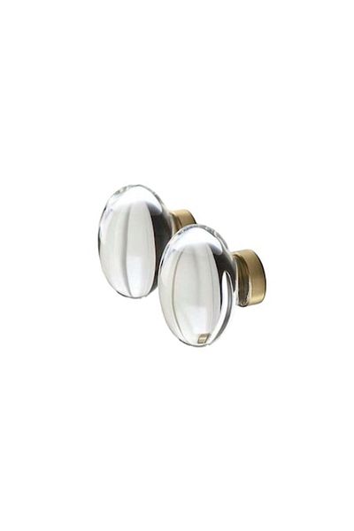 The Casius. Set 2x Transparent Oval Handle with Golden Trim