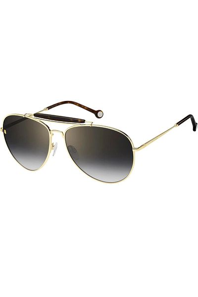 Tommy Hilfiger Aviator sunglasses with gradient lenses, Gold, 61-15-135