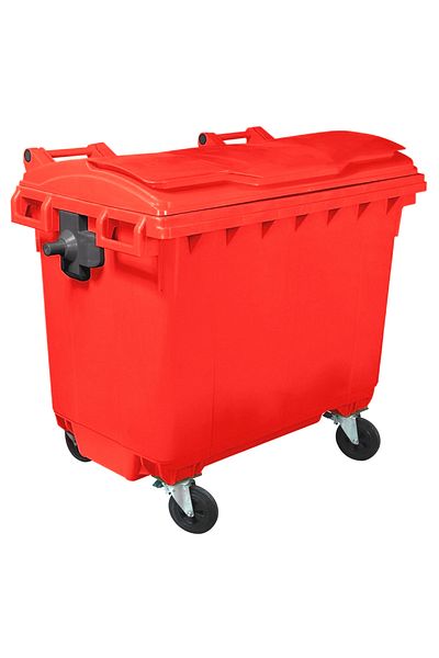 ideal STORE idealStore EcoPub Professional Container, Flat Lid, 360 Rotation Wheels, Virgin Plastic, Zinc Metal