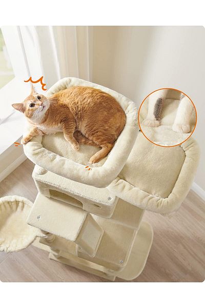 feandrea Cat play set, tree type, XXL, 2 hiding places, 60x50x206cm, beige