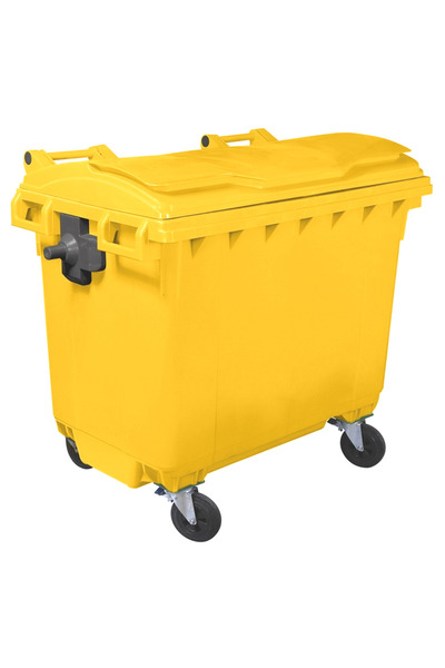 ideal STORE idealStore EcoPub Professional Container, Flat Lid, 360 Rotation Wheels, Virgin Plastic, Zinc Metal