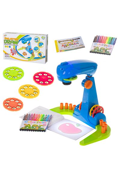 ideal STORE idealStore Teach Drawing Educational Projector, 32 Images, 12 Markers, Drawing Book,
