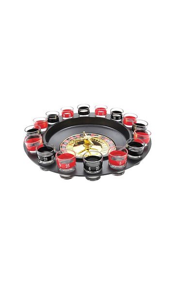 ideal STORE idealStore Roulette Game, Big Time Player, Dimensions 6.5 x 4.8 cm, Accessorized with 16 shot glasses