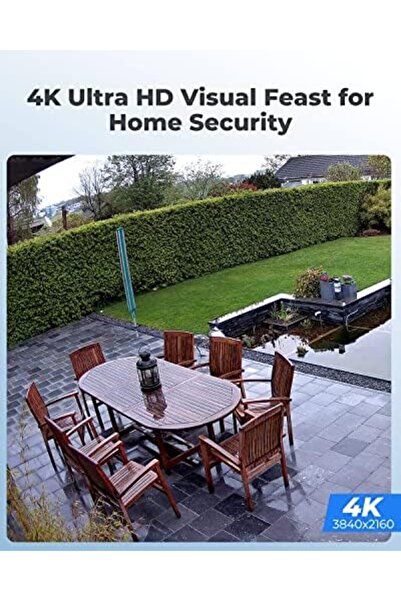 ReoLink كاميرا مراقبة 4K PoE، كشف ذكي عن الأشخاص/المركبات، تعمل مع مساعد Google IP الخارجي