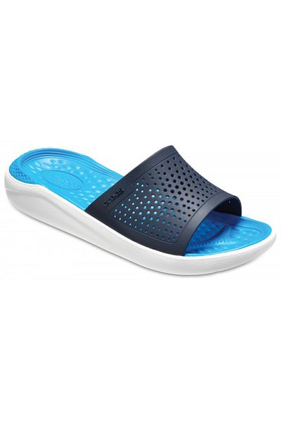Crocs LiteRide Slide Slippers 48-49 EU - M13 US Blue - Navy/White