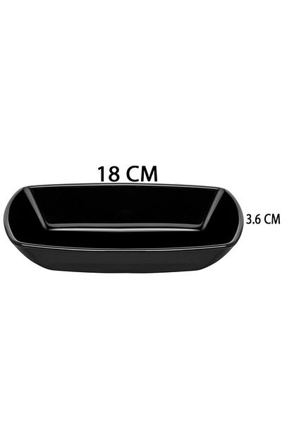 Paşabahçe 54942 Tokio Glass Black 2-Piece Snack Plate Appetizer Serving Plate Breakfast Plate 18cm