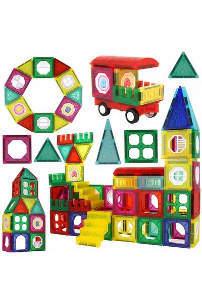 ideal STORE idealSTORE Intellectual Magnets 3D Intelligent Construction Set, Includes 110 Magnetic Elements