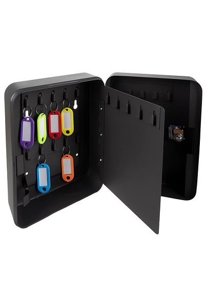 ideal STORE idealSTORE Key Storage Box, Iron, with Lock, Contains 30 Colorful Identifiers that can