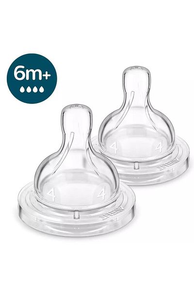 Philips Avent Tetina Anti-colici Philips Avent SCY764/02, +6 luni, debit 4, fara BPA, 2 bucati