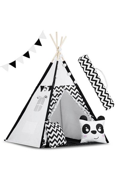 ideal STORE Cort de Joaca cu Lumini idealStore TIPI, model Tipi, Bumbac Natural, cu Perne, Covoras Izolator, Str