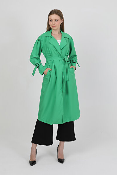 Eyyo Kemer Detaylı Scuba Trençkot KRA-4389