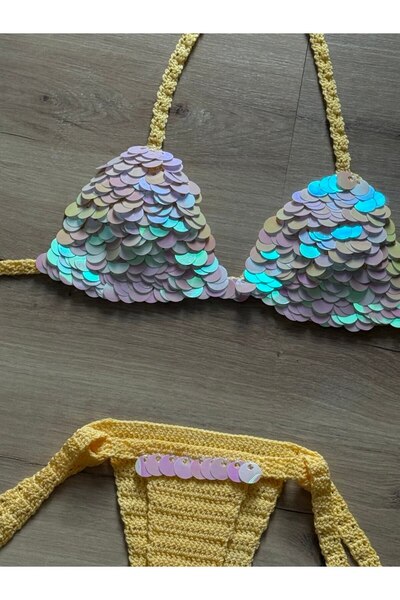 scyllastore Σετ μπικίνι ειδικής σχεδίασης με λεπτομέρεια με λαμπερές πούλιες Chrissy