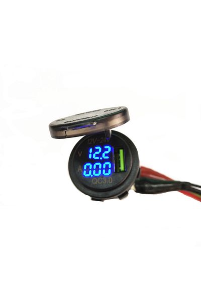 ideal STORE Mufa bord IdealStore cu incarcator USB QC3.0, voltmetru, 12-24V