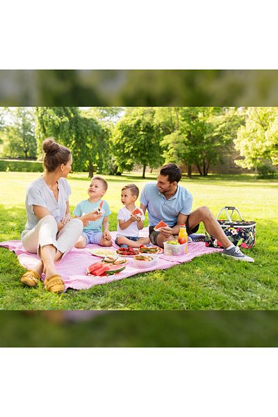zagatto Geantă termoizolantă pentru picnic, pliabilă, cu imprimeu floral, pentru portbagaj, cumpărături, exterior, ZG747
