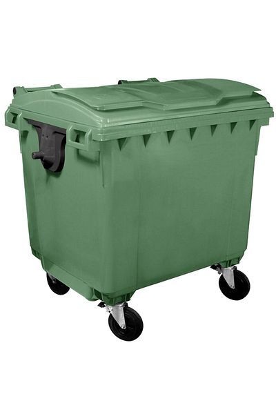ideal STORE idealStore EcoPub Professional Container, Flat Lid, 360 Rotation Wheels, Virgin Plastic, Zinc Metal