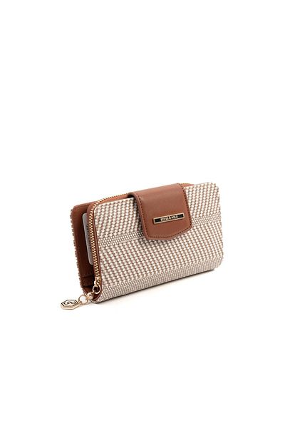 Silver Polo Silver & Polo Beige - Taba Sp1202 Women's Wallet & Card Holder