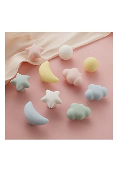 The Casius. Ceramic Button Handle for Cabinet or Drawer, Pink Cloud Model