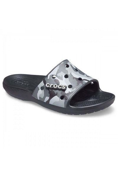 Crocs Classic Crocs Printed Camo Slide Slippers Black - Black 37-38 EU - M5/W7 US