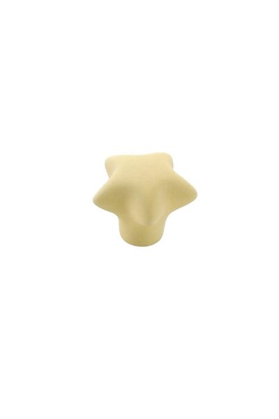 The Casius. Ceramic Button Handle for Cabinet or Drawer, Star Model, Yellow Color