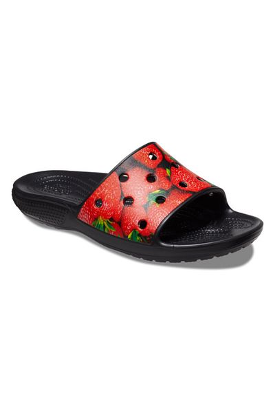Crocs Classic Hyper Real Slide Slippers 37-38 EU - M5/W7 US Red - Red/Black