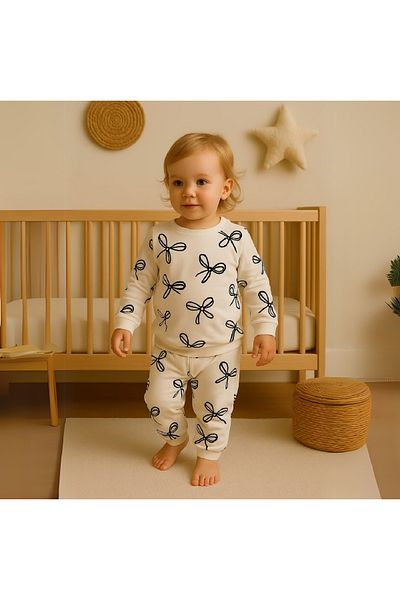 LOVE MAXX Lovemaxx Girl's Bowties Pajama Set