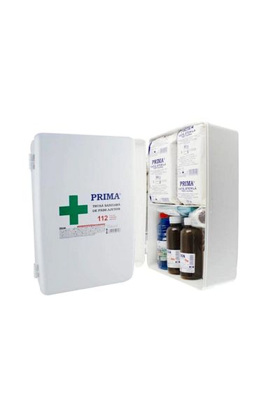 Prima Trusa Medicala de Prim Ajutor Nedetasabila, Fixare pe Perete, Avizata MS