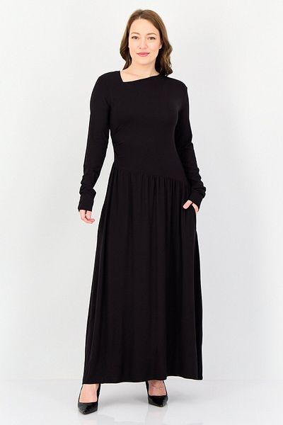 Bebe Women Solid Maxi Dress, Black