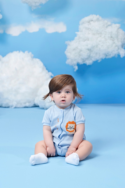 Miny Center Waffle Kumaş Düğmeli Erkek Bebek Tulum