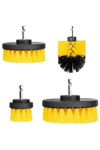 ideal STORE Set of 4 Cleaning Brushes with Adapter for Self-Tapping Drill, Medium Stiffness, Durable Material