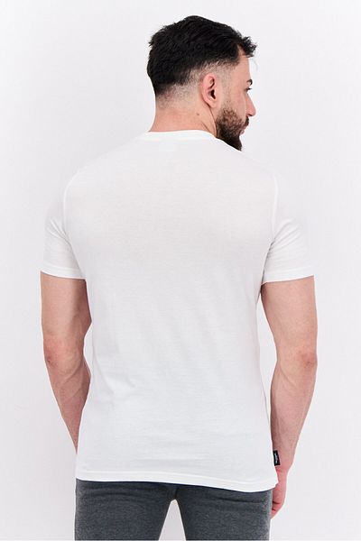 Puma Men Sportswear Fit Graphic Print Short Sleeves Training T-Shirt, Warm White