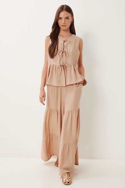 Lovelyİstanbul Flounced Viscose Trousers Blouse Set