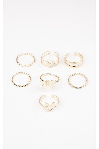 Jack Ferrero Women's Gold Color Non-Fade Ring Set