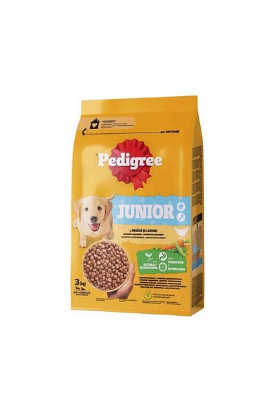 Pedigree , Hrana Uscata Pentru Caini, Junior M/l, Cu Pui Si Legume, 3 Kg
