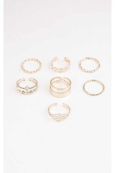 Jack Ferrero Women's Gold Color Non-Fade Ring Set
