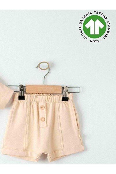 Zekids Baby Organic Cotton Basic Hooded Tshirt Shorts Set