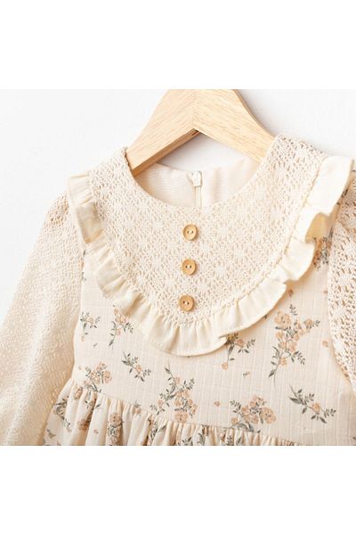 Cherrys Bebek Flowered Lace Girl's Dress