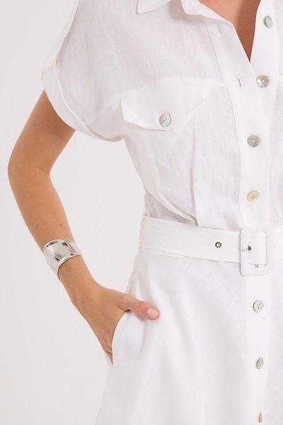 NOK İSTANBUL 100% Linen Melissa Dress White