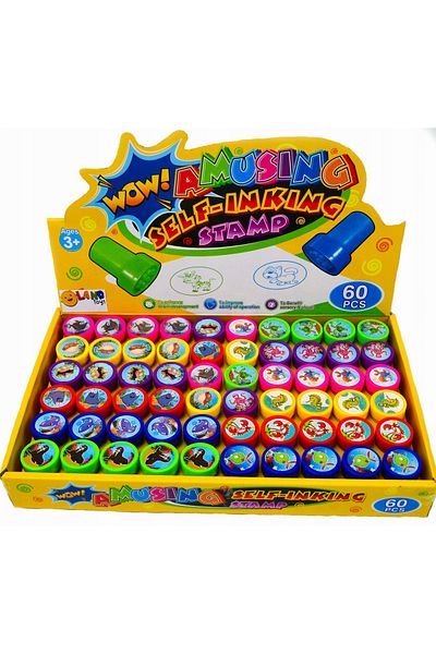 ideal STORE Set of 60 idealSTORE Animal Print Toy Stamps, Easy to Wash Off Skin, Sensory Stimulation