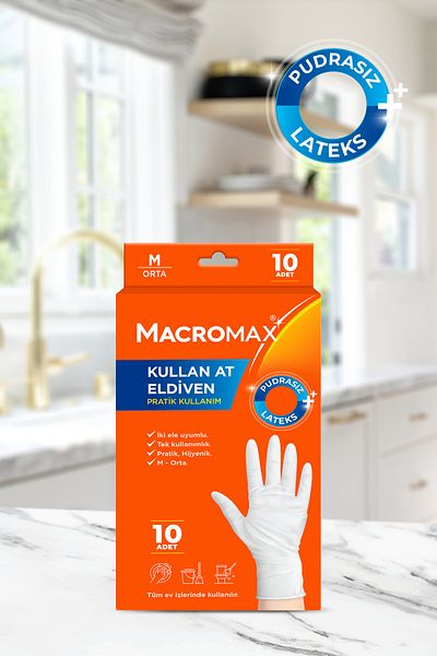 MACROMAX Disposable Latex Gloves M-Medium