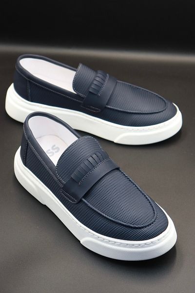 HEROD Men's Navy Blue Sneaker Shoes Daily Comfortable Soft Lightweight Polyurethane Sole