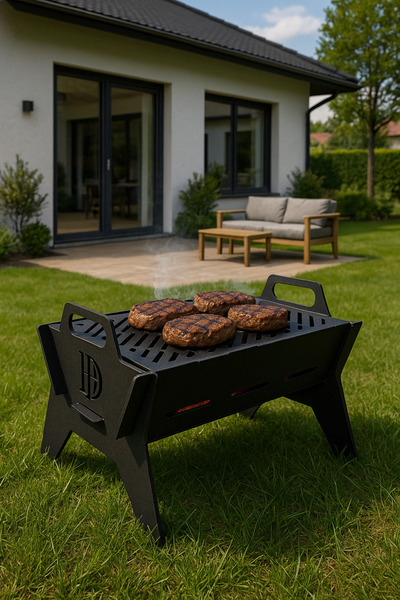 DT DEFNE TASARIM Katlanabilir Sök-Tak Mangal - Çantalı Mangal 45x35 cm Pişirm...